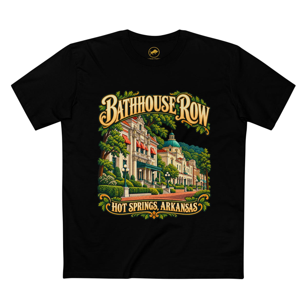 Bathhouse Row Hot Springs Arkansas Shirt, Historic Architecture Travel Tee, Arkansas Vacation Gift.