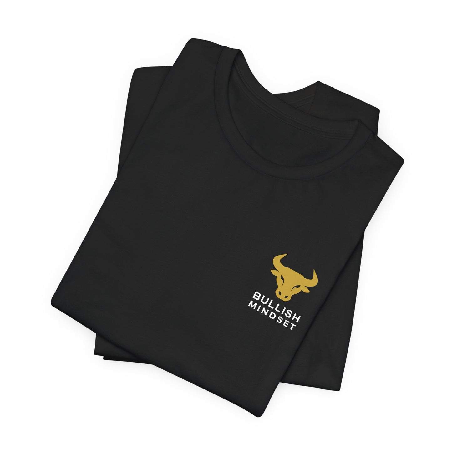 Premium Black Crypto T-Shirt - Bullish Mindset Gold Bull Logo We Hold We Build We Win by TheBullThread