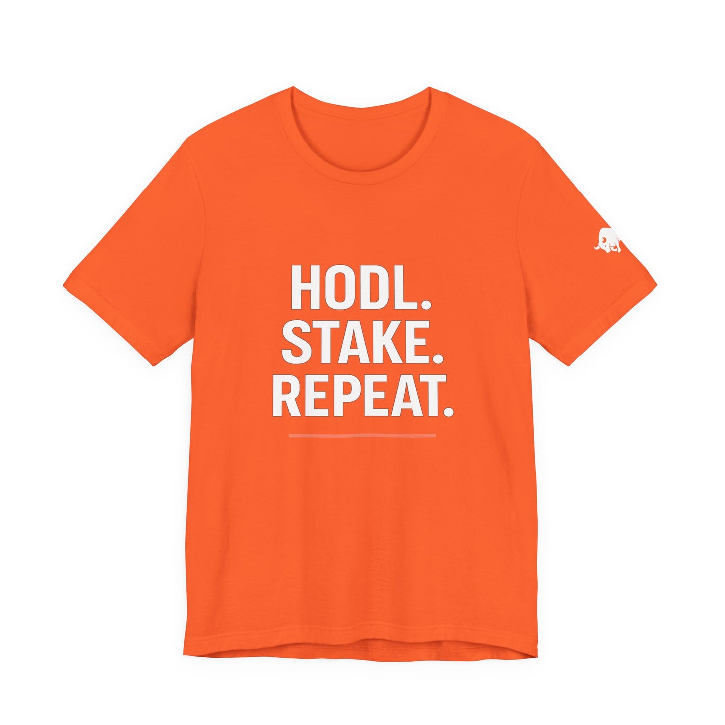 Premium Crypto Tee – HODL Stake Repeat Minimalist Streetwear by TheBullThread