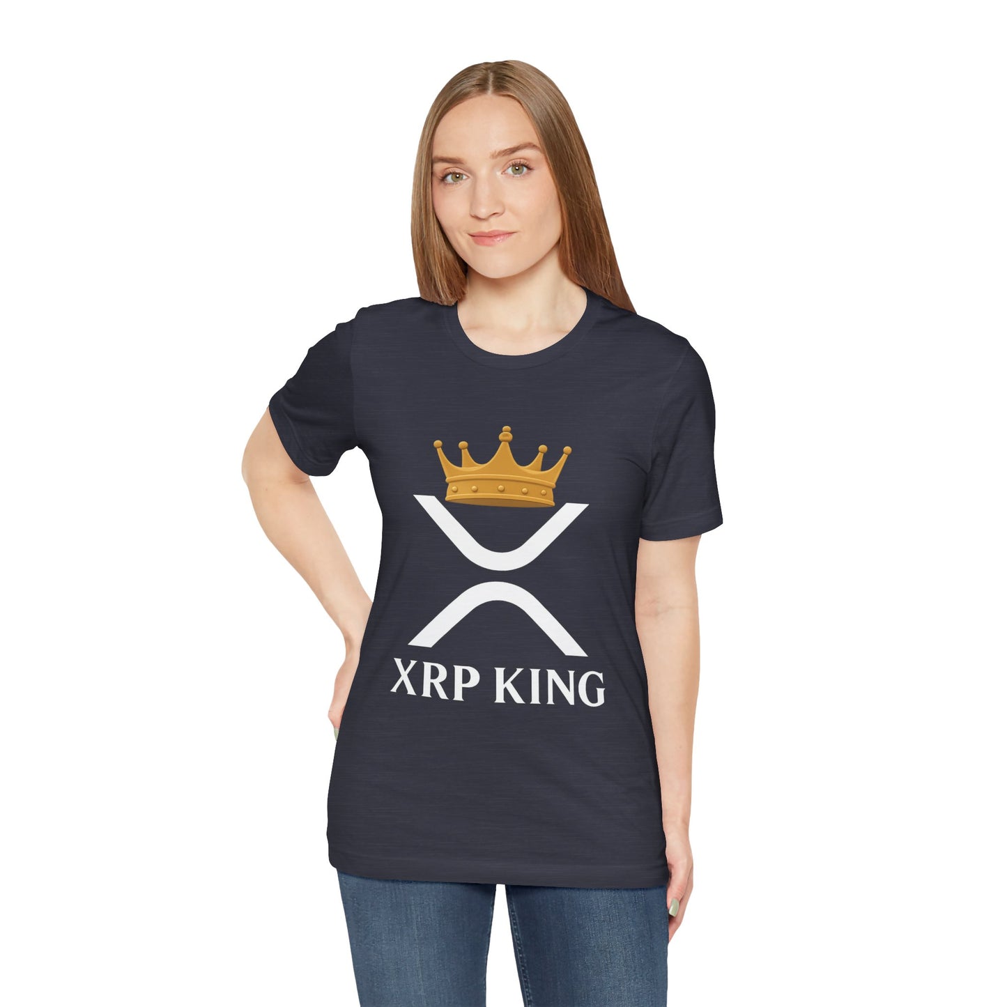 Premium XRP Crypto T-Shirt - XRP King Crowned Royalty Design by TheBullThread