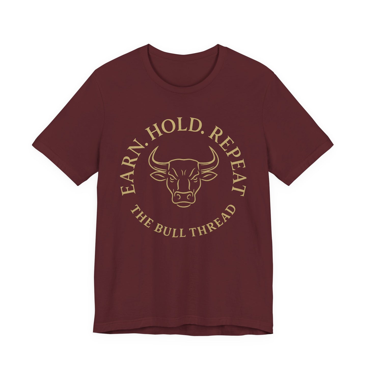 Premium Crypto Investor Tee - Earn Hold Repeat Emblem by TheBullThread