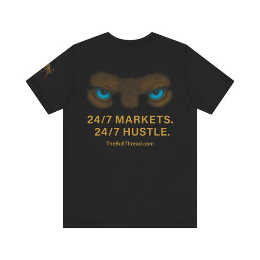 Luxury Crypto Trader T-Shirt - Bulls Don’t Sleep Gold Charging Bull Design by TheBullThread