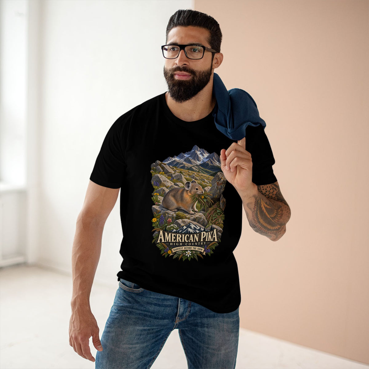 American Pika Shirt, Rocky Mountain Wildlife Tee, Alpine Hiking Graphic T-Shirt.