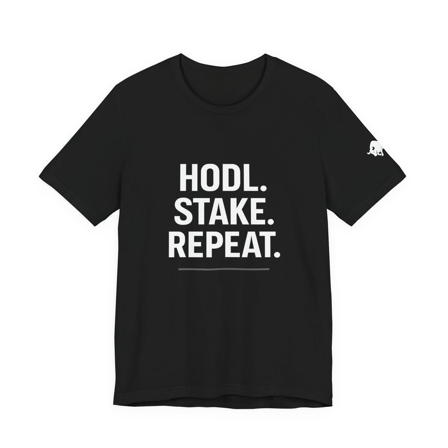 Premium Crypto Tee – HODL Stake Repeat Minimalist Streetwear by TheBullThread