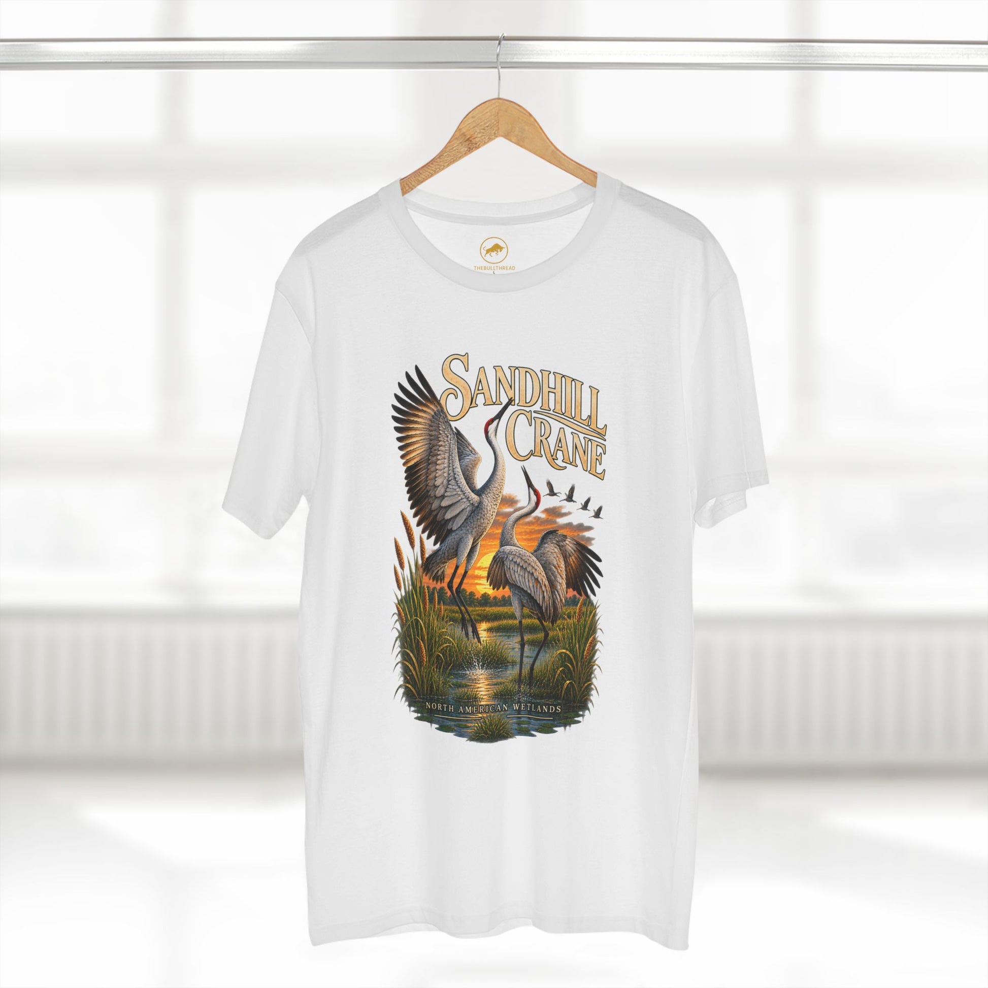 Sandhill Crane Shirt, Bird Watching T-Shirt, Wetland Wildlife Tee, Bird Lover Gift, Nature Birder Shirt.