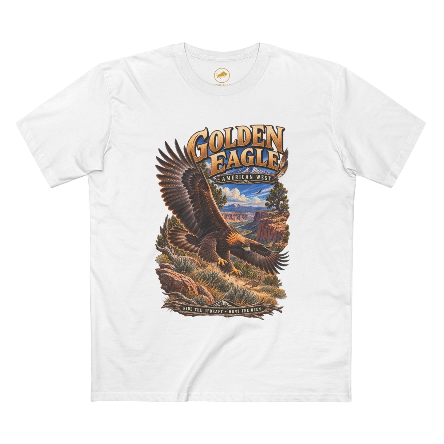 Golden Eagle Shirt, American West Wildlife Tee, Western Bird of Prey Graphic T-Shirt, Raptor Nature Gift.