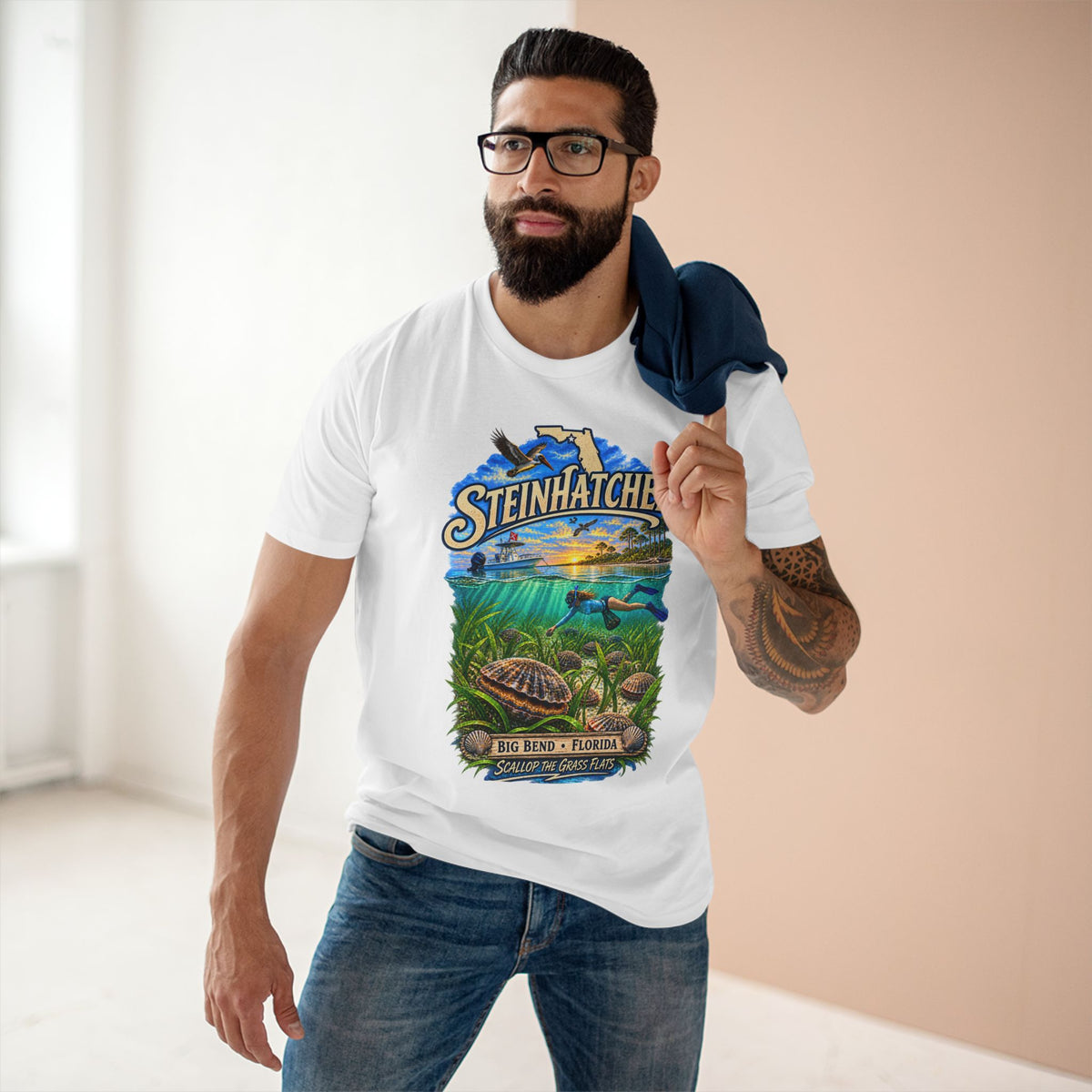 Steinhatchee Florida Scalloping Shirt, Big Bend Bay Scallop Tee, Gulf Coast Snorkeling Boating Vacation T-Shirt, Florida Waterman Gift.