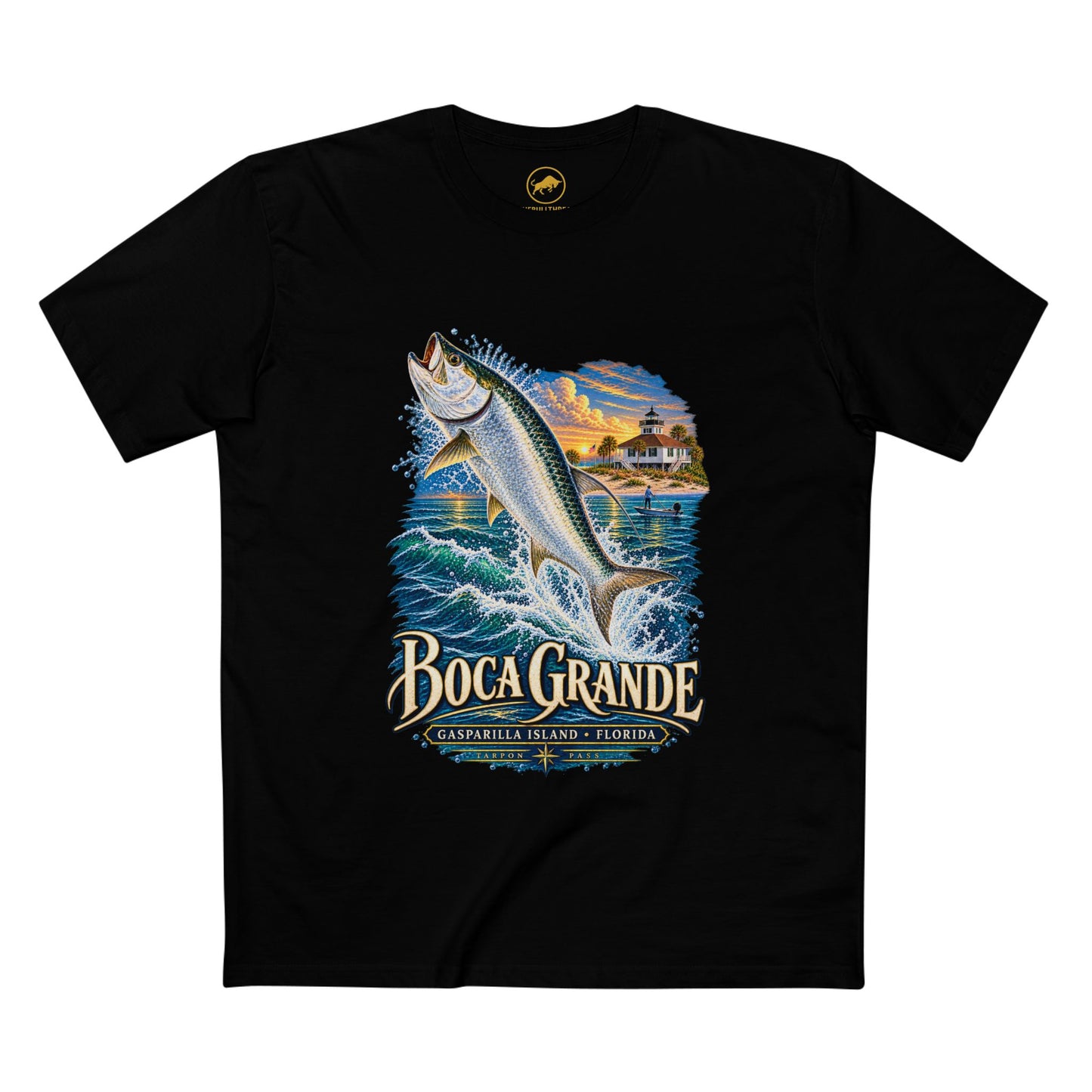 Boca Grande Tarpon Fishing Shirt, Gasparilla Island Florida Tee, Port Boca Grande Lighthouse.