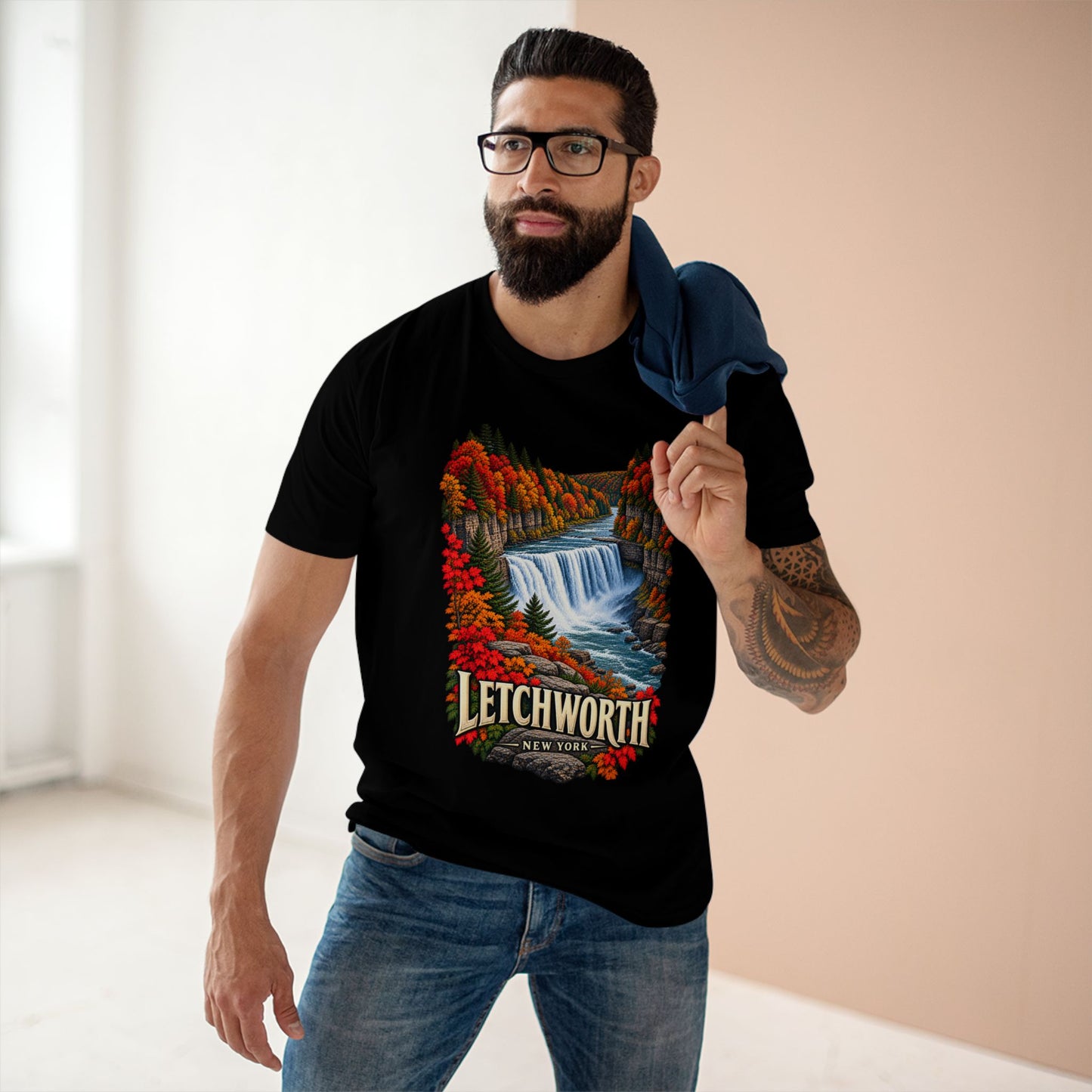 Letchworth State Park Shirt, New York Waterfall T-Shirt, Fall Foliage Hiking Tee, Upstate NY Nature Travel Gift.