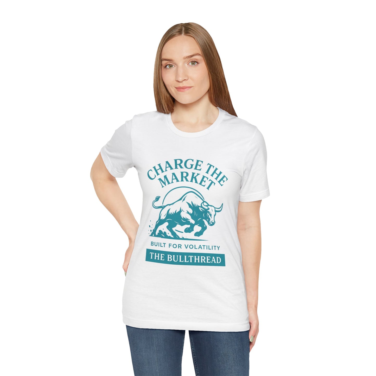 Charge the Market - Turquoise Bull Crypto Investor Shirt.