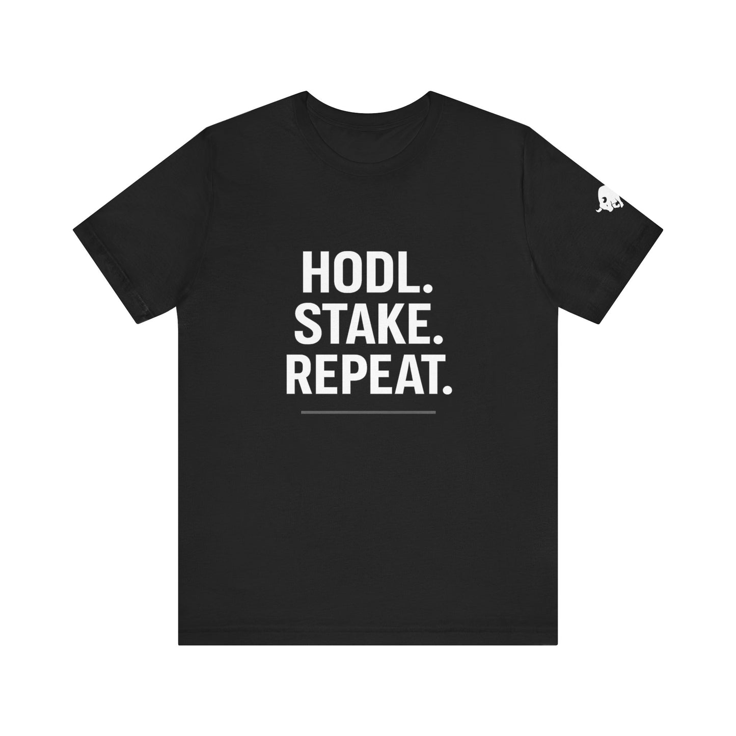 Premium Crypto Tee – HODL Stake Repeat Minimalist Streetwear by TheBullThread