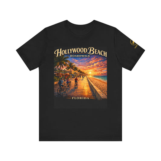 Hollywood Beach Boardwalk Florida Shirt, Hollywood Beach Tee, Florida Beach Shirt, South Florida Boardwalk Tee, Coastal Sunset Shirt.