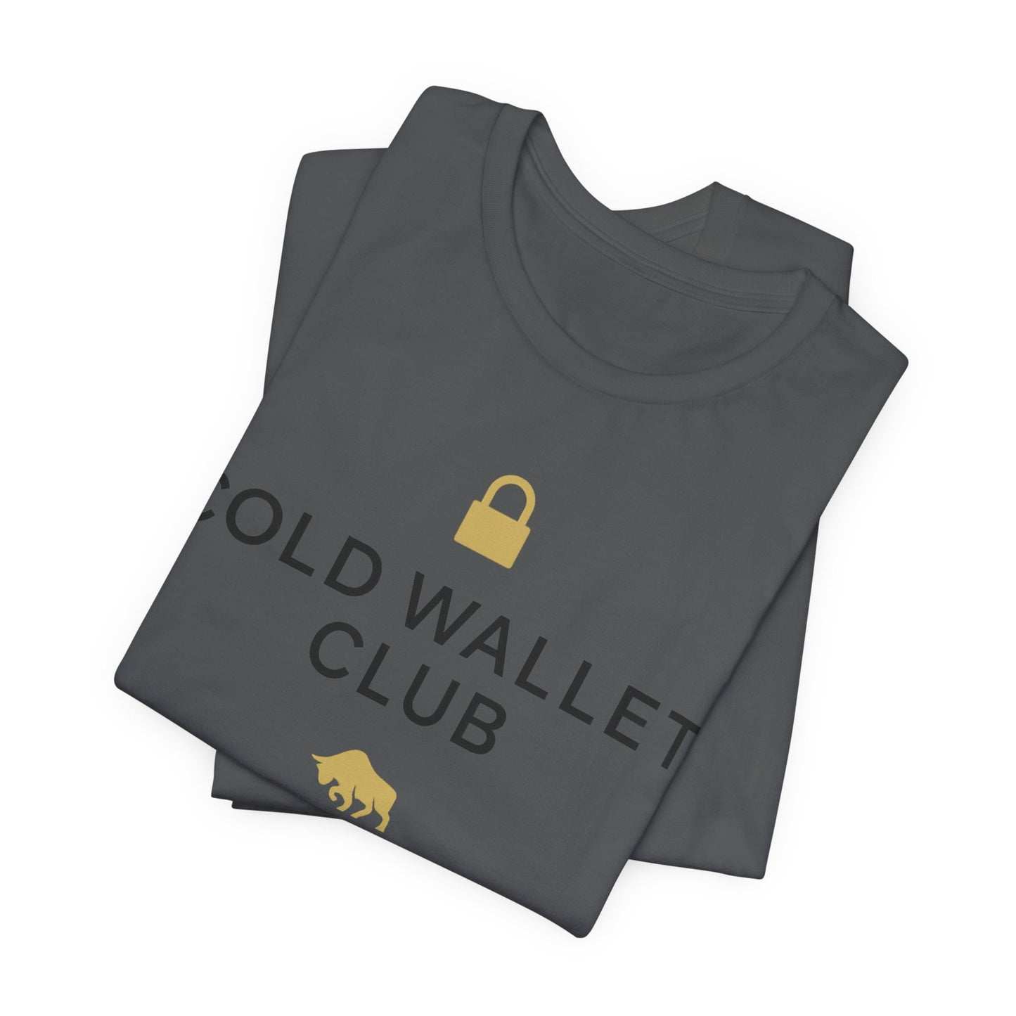 Premium Crypto Investor Shirt - Cold Wallet Club Gold Lock & Bull Design by TheBullThread
