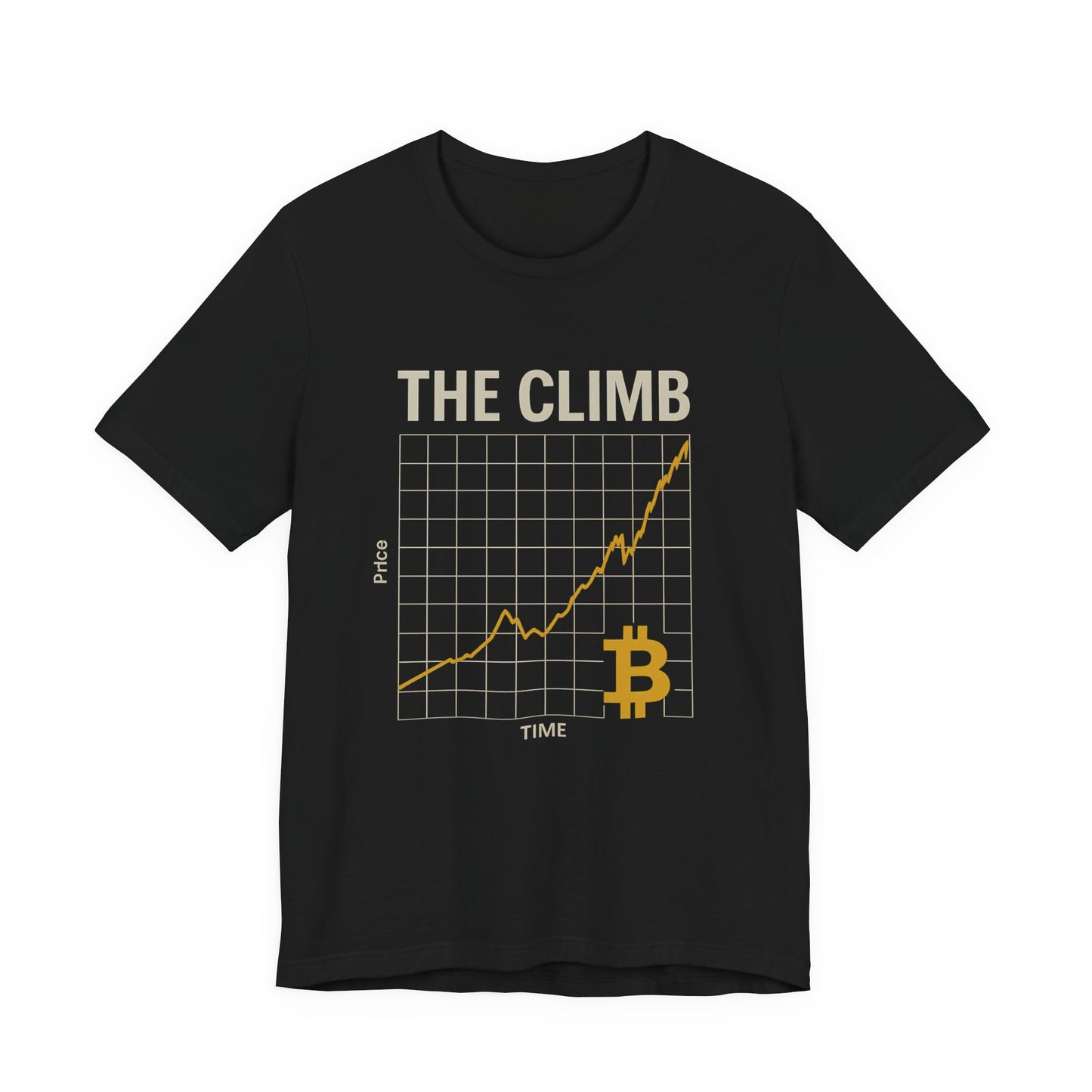 The Climb - Bitcoin Price Chart & Quote Shirt - BTC Bull Market Crypto Mindset Tee - Front + Back Design.