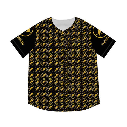 Premium Jersey by TheBullThread - All Over Print Golden Bull Streetwear Baseball Jersey | Luxury Crypto Fashion Shirt for Men