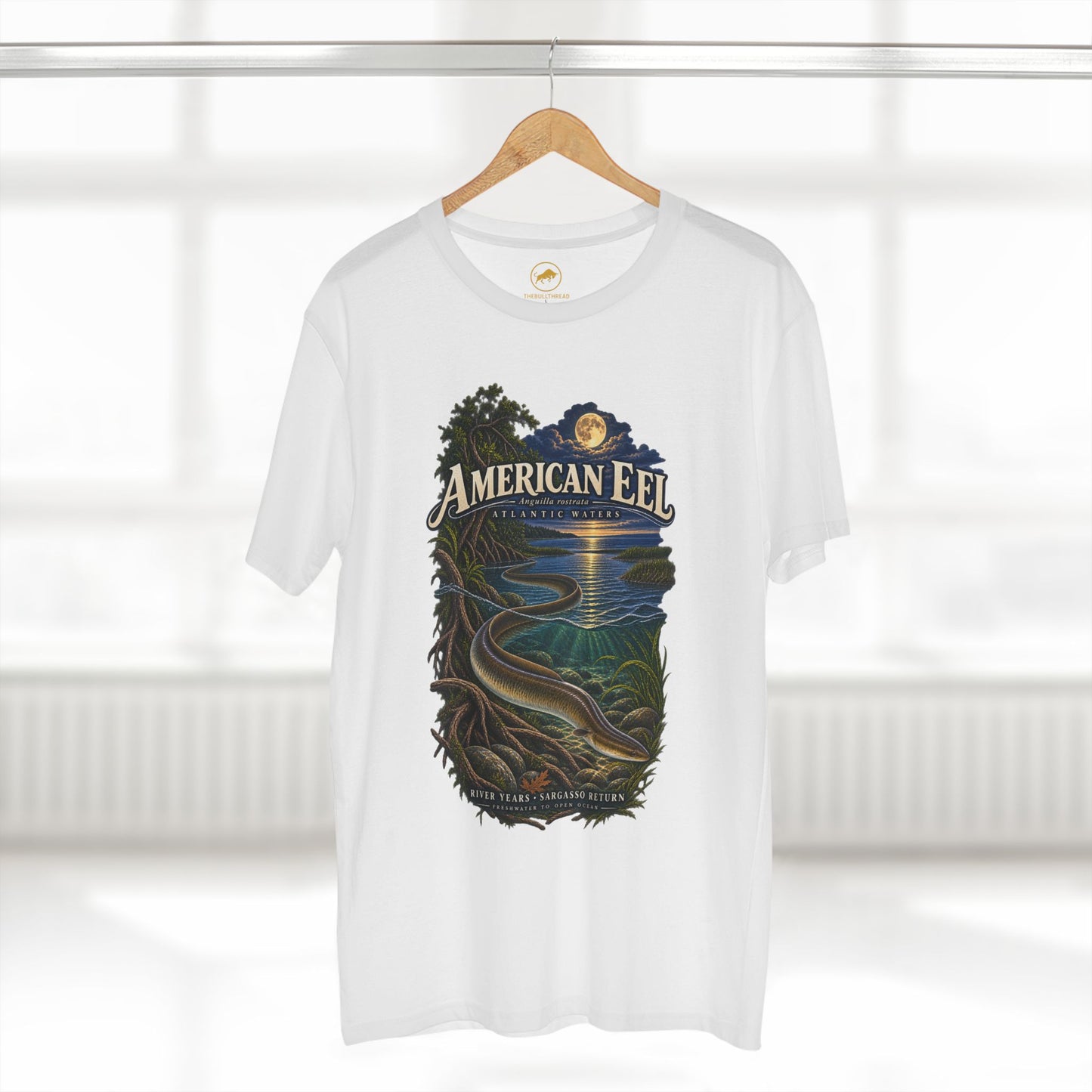 American Eel Shirt - Anguilla rostrata Sargasso Sea Migration Fish T-Shirt.