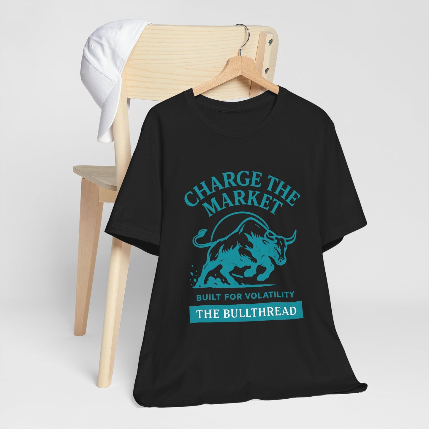 Premium Crypto Investor Shirt - Charge the Market Turquoise Bull Graphic by TheBullThread