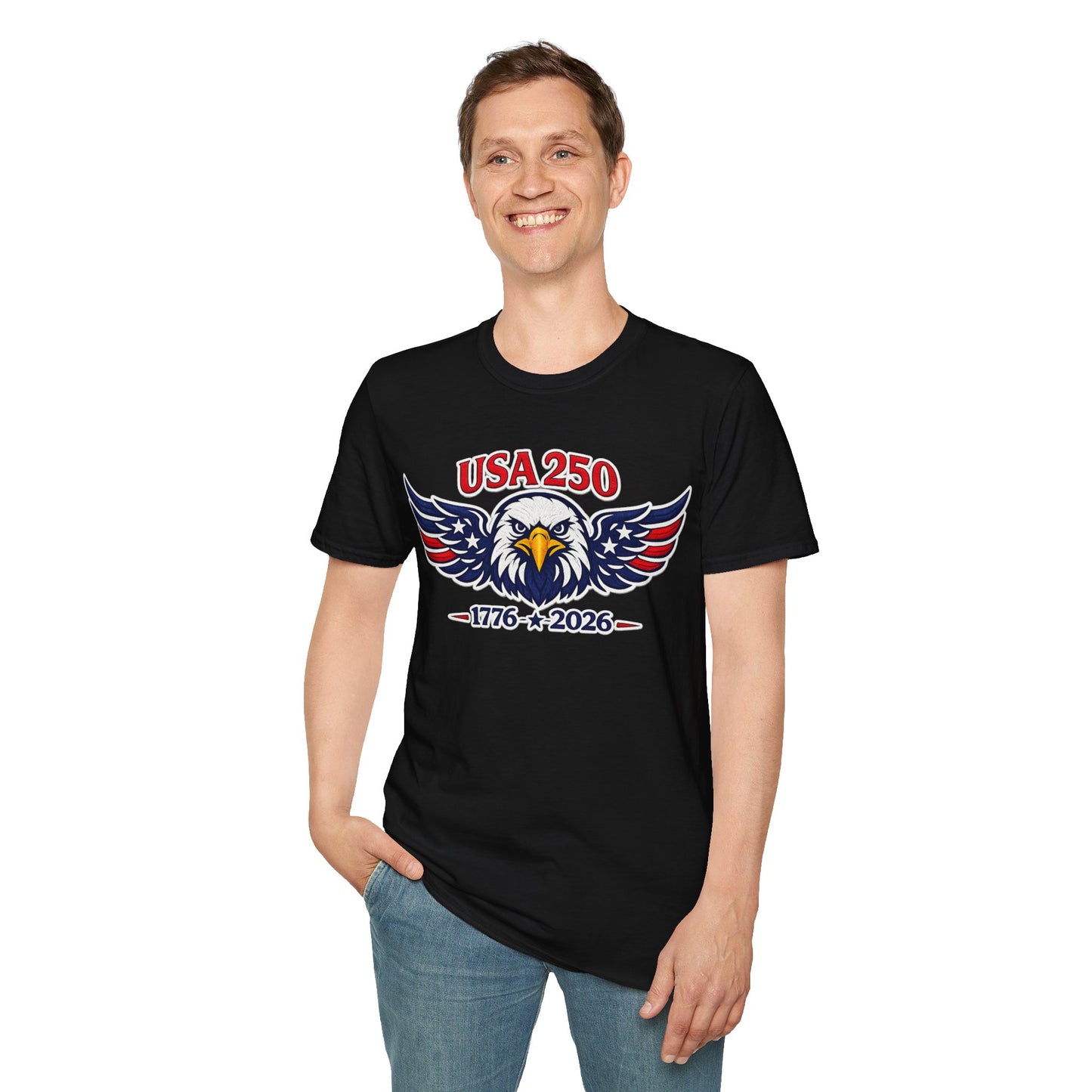 USA 250 Shirt Premium American Eagle Patriotic T Shirt | 1776 2026 America 250 USA Tee Independence Day Shirt.
