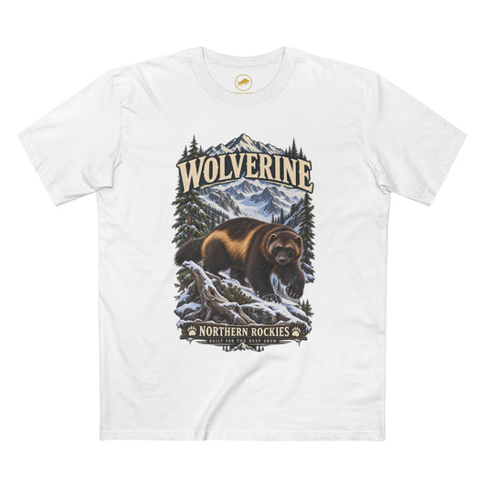 Wolverine Wildlife T-Shirt: Northern Rockies Mountain Animal Graphic Tee
