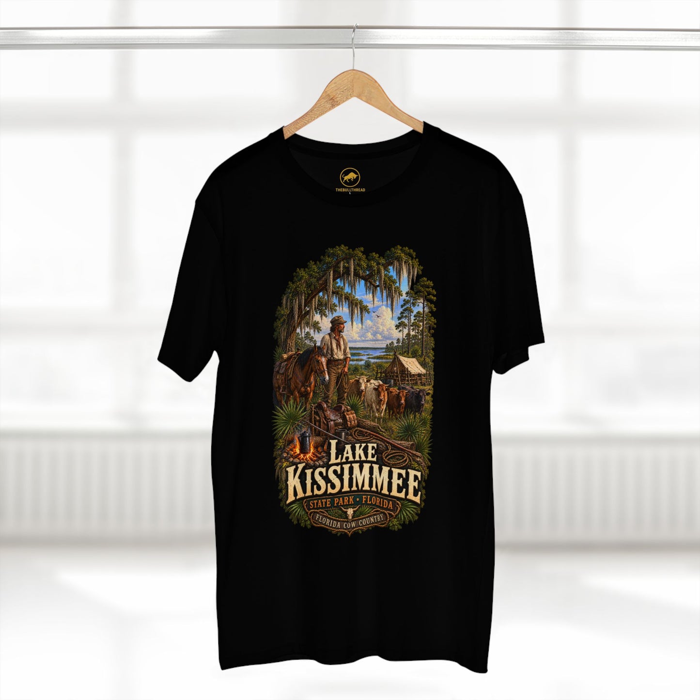 Lake Kissimmee State Park Shirt, Florida Cow Country Tee, 1876 Cow Camp, Florida Cow Hunter, Cracker Cattle Heritage T-Shirt.