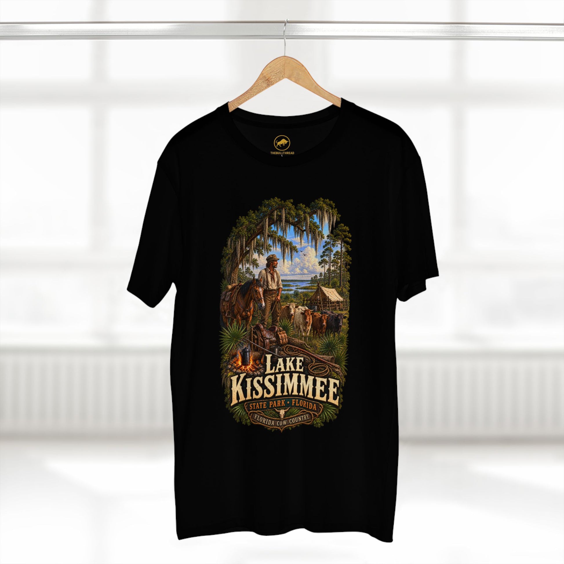Lake Kissimmee State Park Shirt, Florida Cow Country Tee, 1876 Cow Camp, Florida Cow Hunter, Cracker Cattle Heritage T-Shirt.