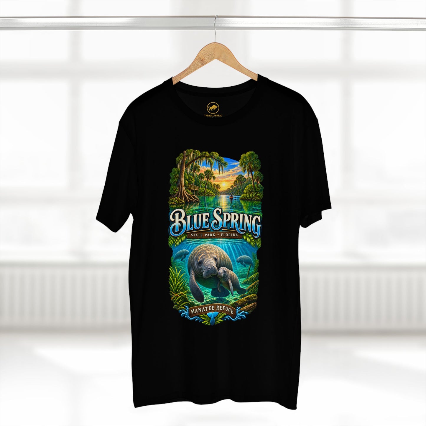 Blue Spring State Park Manatee T-Shirt, Heavyweight Retro Florida Springs Graphic.