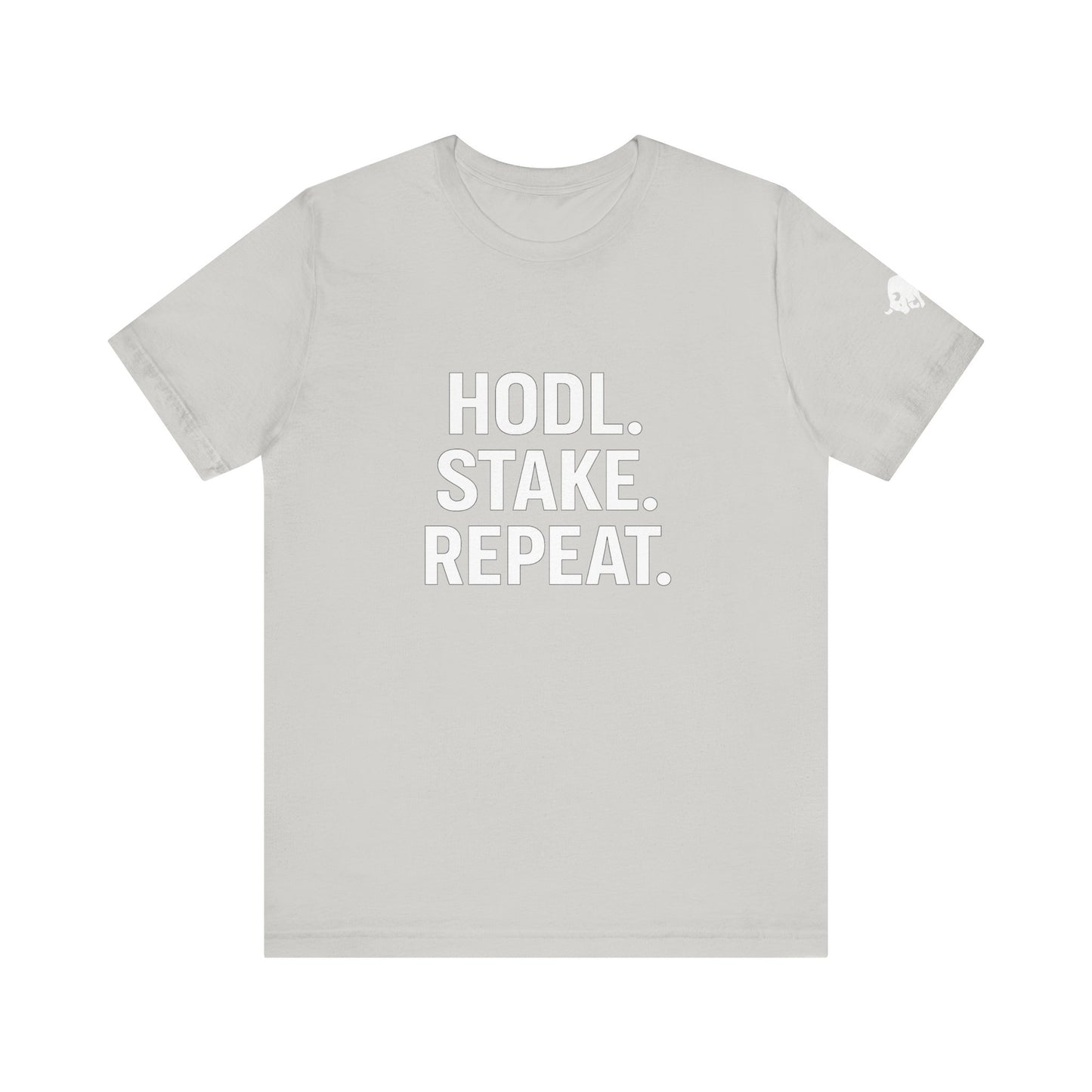 Premium Crypto Tee – HODL Stake Repeat Minimalist Streetwear by TheBullThread