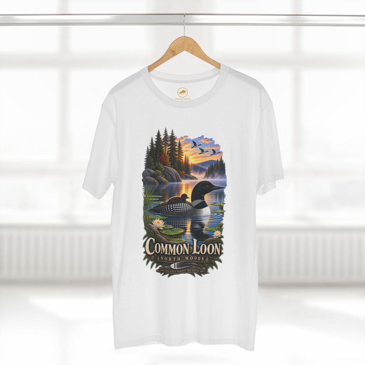 Common Loon Shirt, North Woods Lake Life Tee, Vintage Birding Wildlife Graphic.
