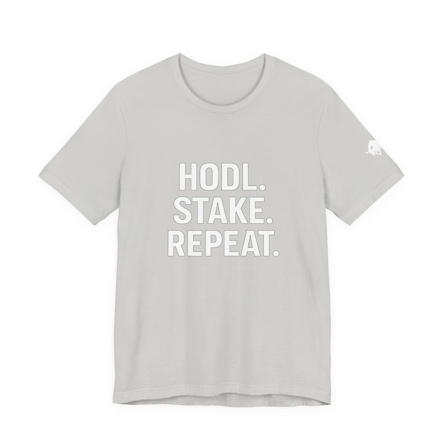 Premium Crypto Tee – HODL Stake Repeat Minimalist Streetwear by TheBullThread