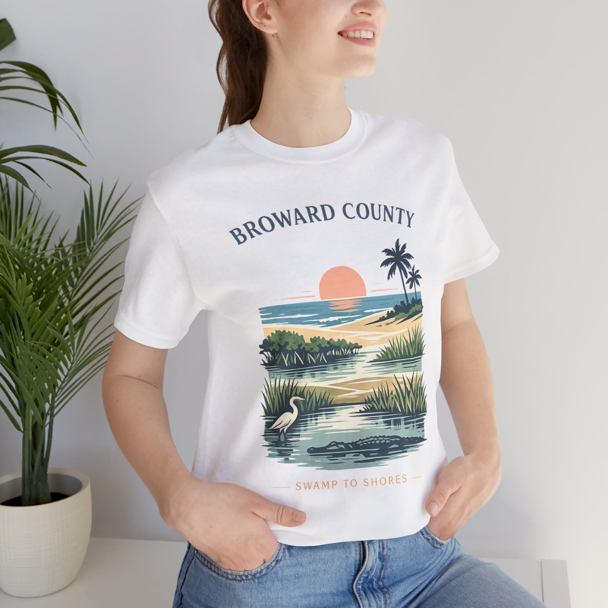 Broward County Florida Shirt - Everglades to Ocean Nature Tee, South Florida Graphic T Shirt, Coastal Art Gift, Mangrove Sunset Shirt.