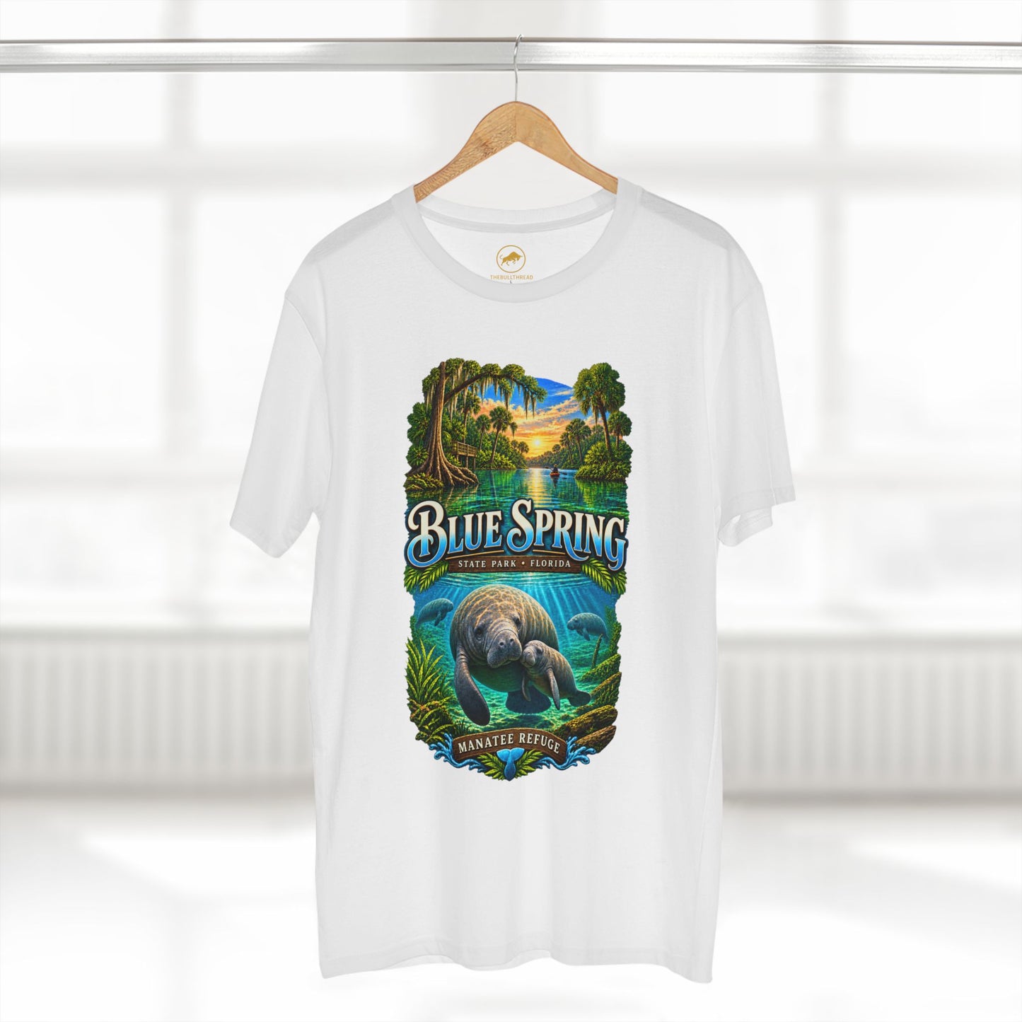 Blue Spring State Park Manatee T-Shirt, Heavyweight Retro Florida Springs Graphic.