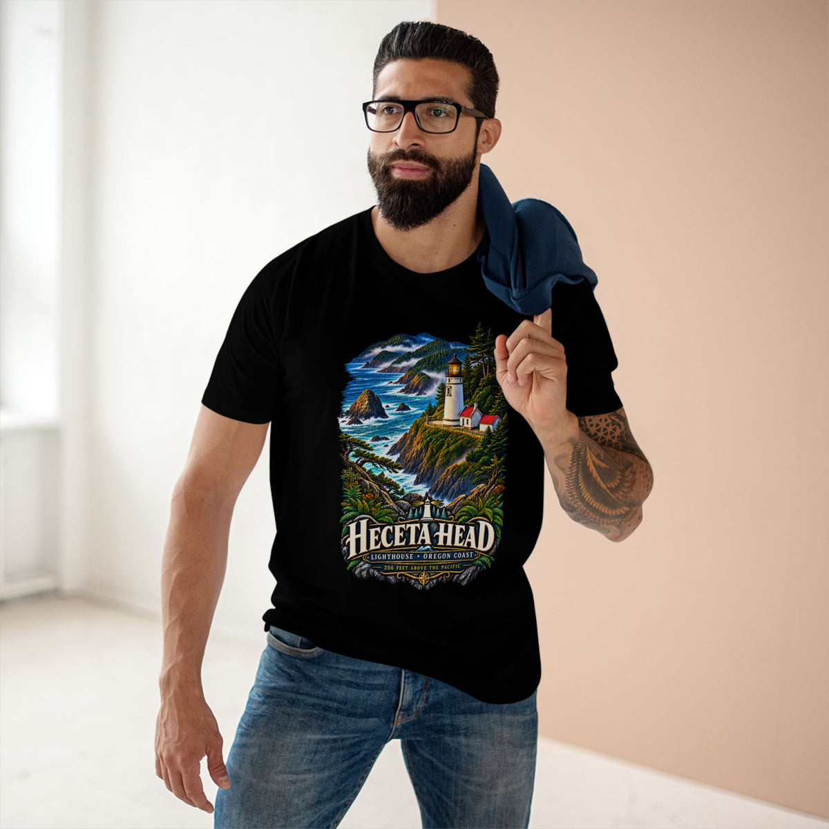 Heceta Head Lighthouse Shirt, Oregon Coast T Shirt, Pacific Northwest Tee, Florence Oregon Gift, Coastal Landmark Shirt.