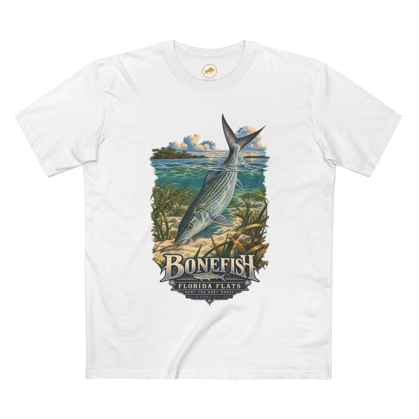 Bonefish Fly Fishing Shirt - Florida Flats Grey Ghost Saltwater Angler Tee