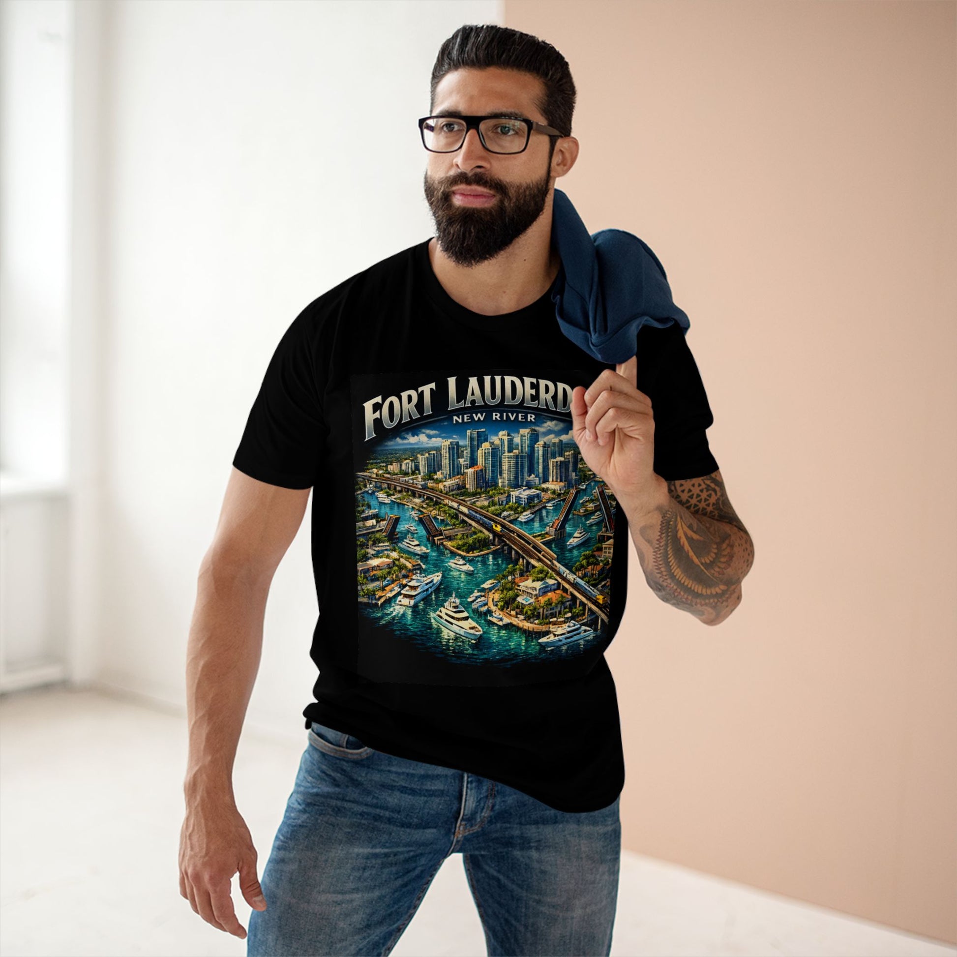Fort Lauderdale New River Shirt, Premium Florida Skyline Tee, Las Olas Bridge Graphic T-Shirt, Coastal Yacht City Shirt.