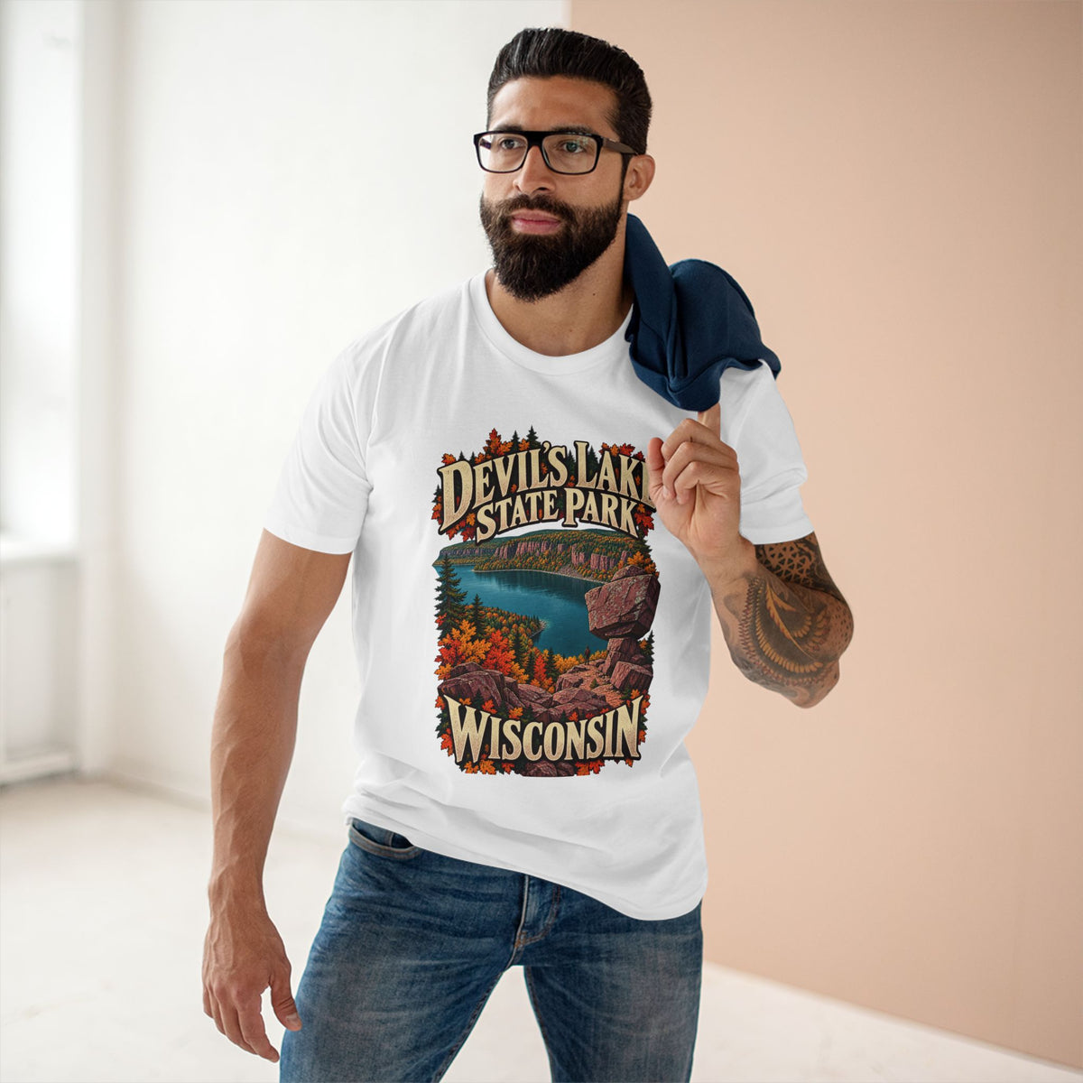 Devil's Lake State Park Shirt, Wisconsin Quartzite Bluff Hiking Tee, Autumn Travel Gift.