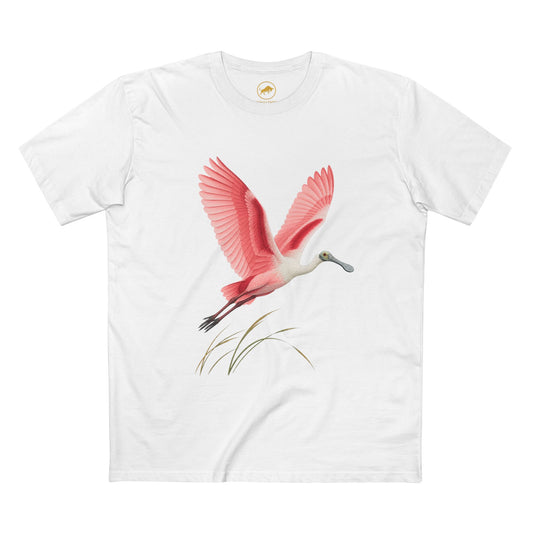 Roseate Spoonbill Shirt, Flying Pink Bird Graphic Tee, Florida Wildlife and Birdwatcher Gift.