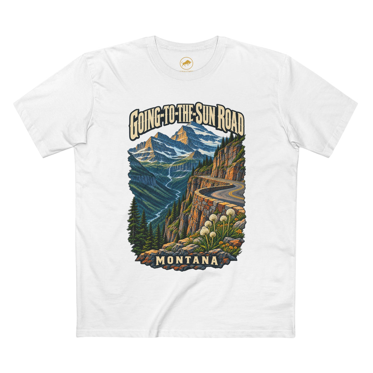 Going-to-the-Sun Road Montana Shirt — Glacier Mountain Scenic Drive Tee.