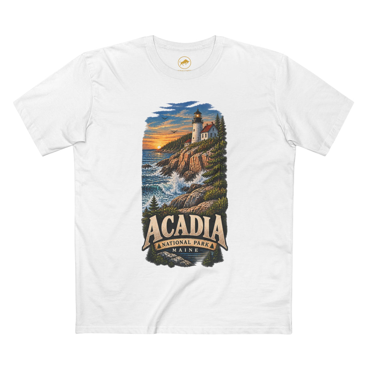 Acadia National Park Shirt, Maine Lighthouse Coastal Tee, New England Hiking Travel Gift