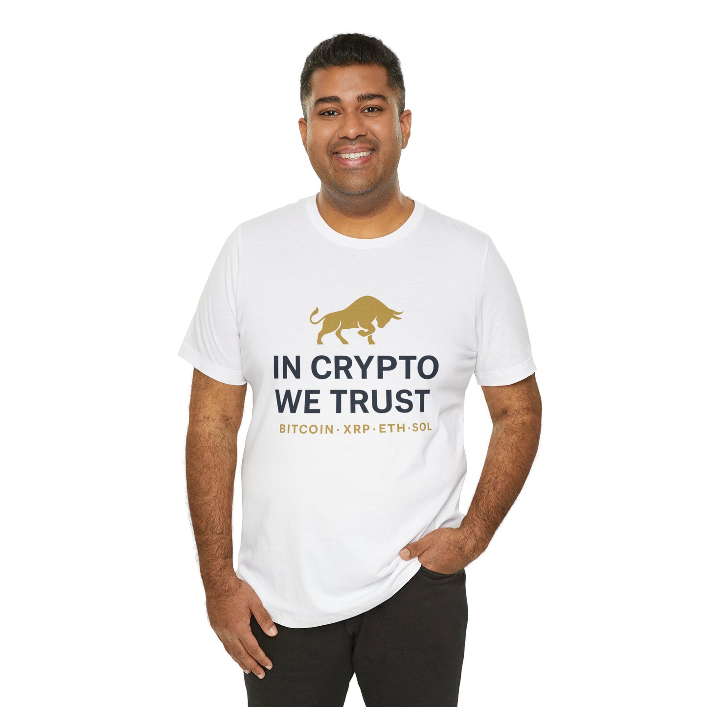 In Crypto We Trust - Premium Bitcoin XRP ETH SOL Bull Shirt.