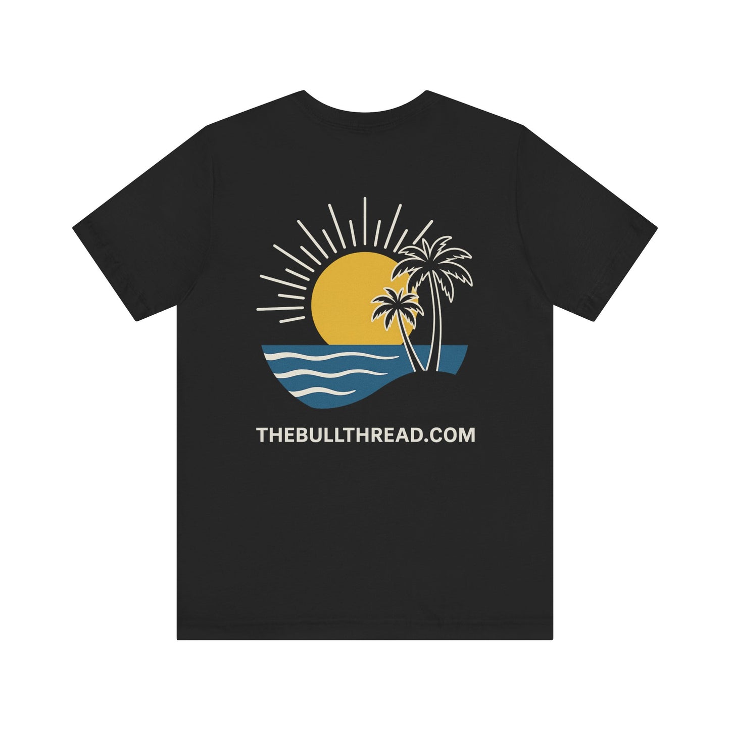 Sunshine & Palm Tree Ocean Waves Shirt - Positive Motivational Tee - Tropical Summer Happiness Graphic by TheBullThread