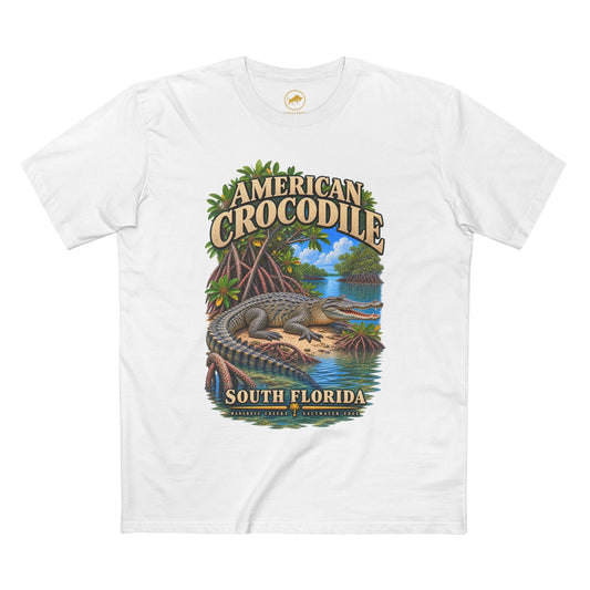 American Crocodile Shirt, South Florida Wildlife T Shirt, Crocodile Shirt, Mangrove Creek Reptile Tee, Florida Nature Gift.
