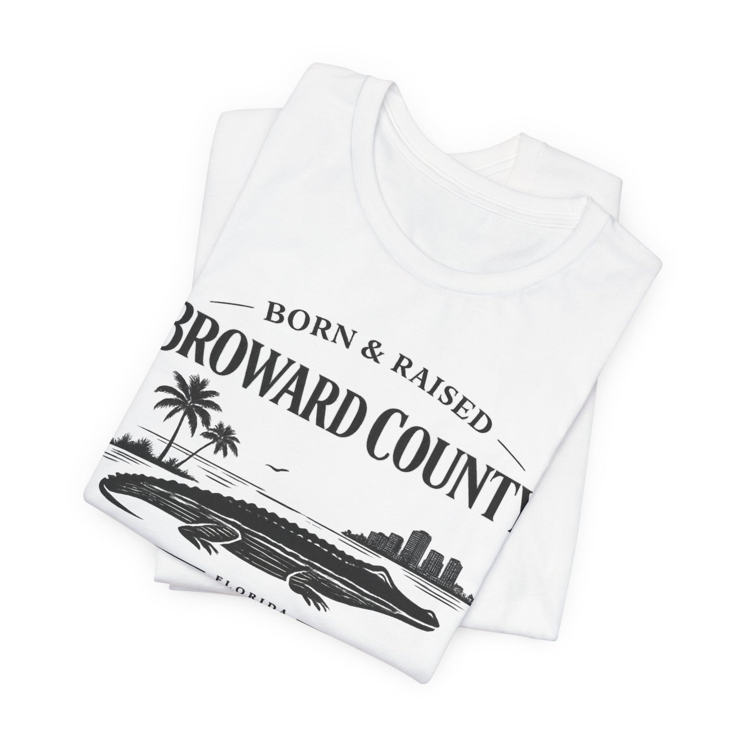 Broward County Born & Raised Shirt, South Florida Coastal Tee, 954 Florida Local Shirt, Fort Lauderdale Beach T-Shirt, Minimalist White Tee.