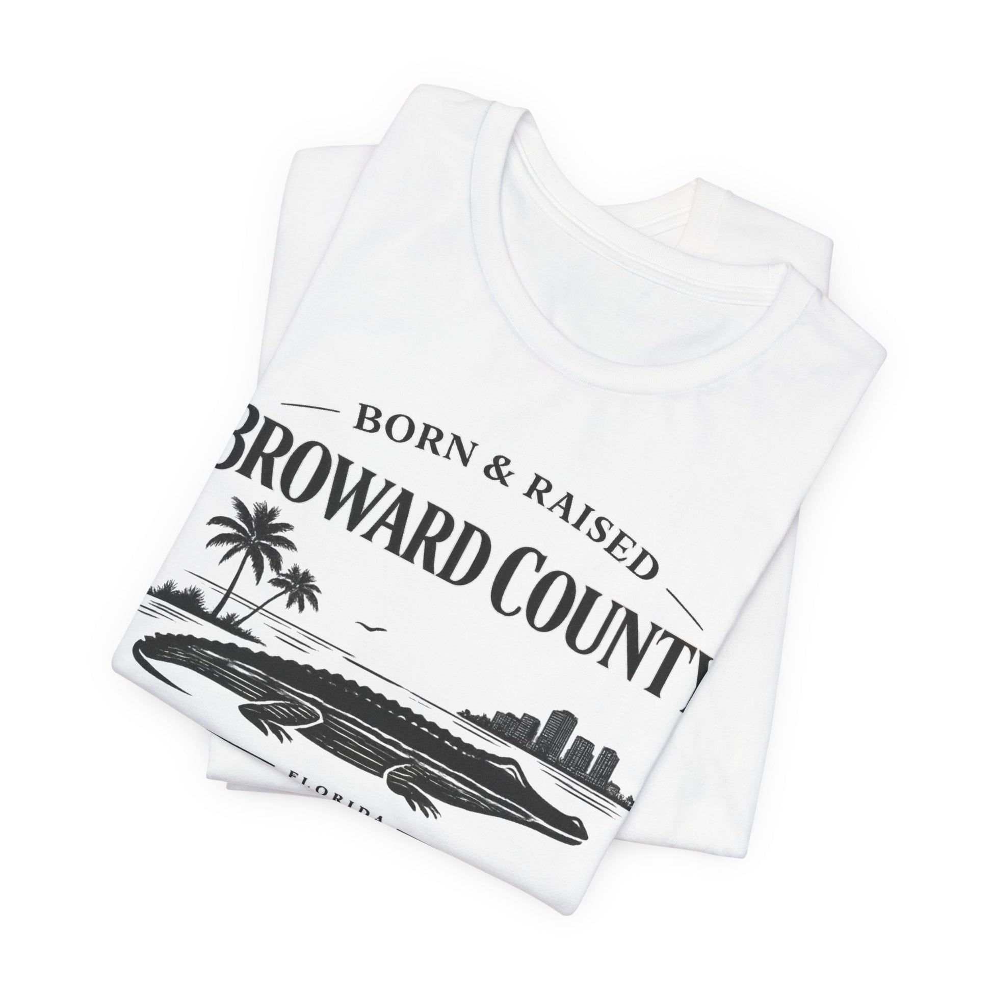 Broward County Born & Raised Shirt, South Florida Coastal Tee, 954 Florida Local Shirt, Fort Lauderdale Beach T-Shirt, Minimalist White Tee.