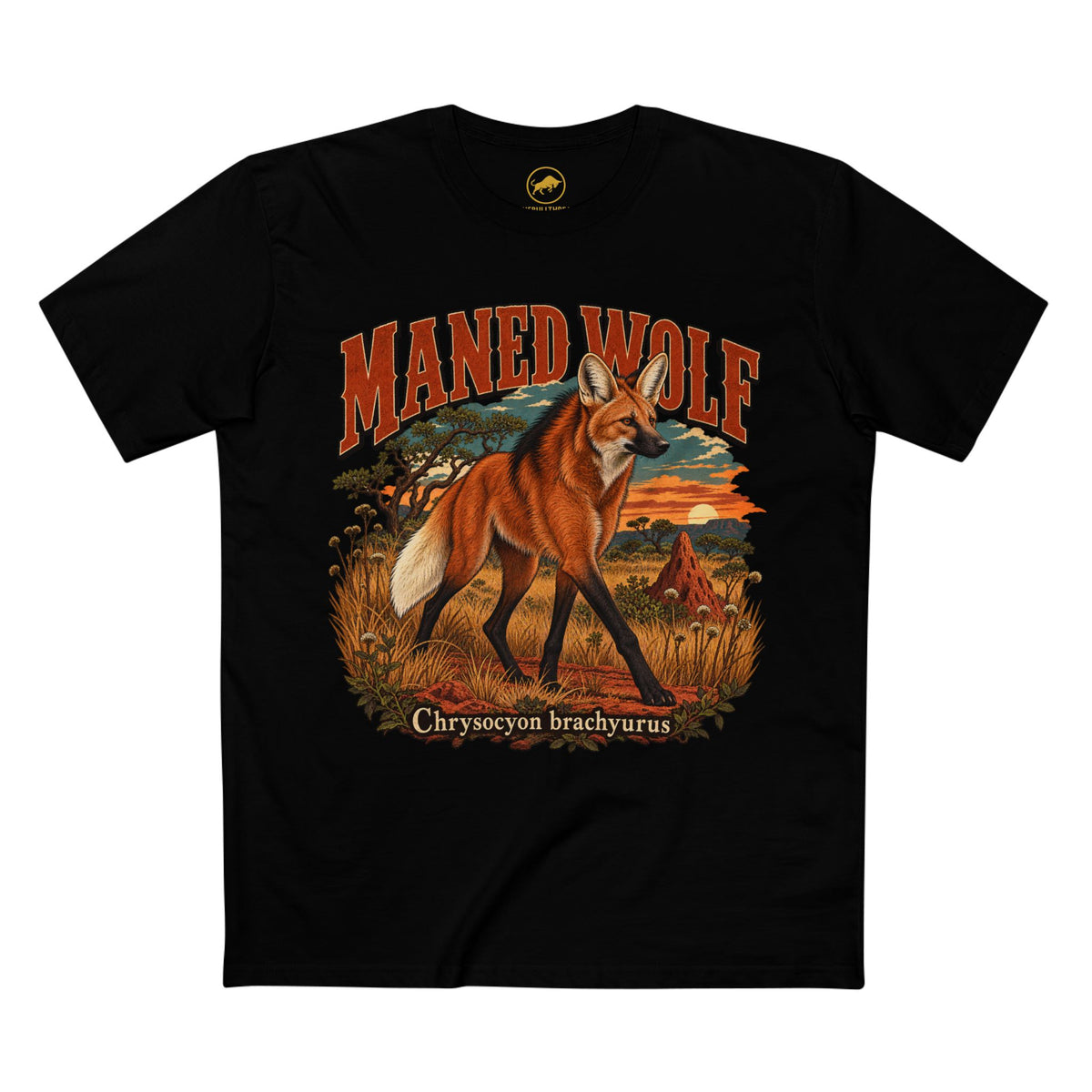Maned Wolf Shirt, Brazilian Cerrado Wildlife Tee, Chrysocyon Brachyurus Canid Gift.