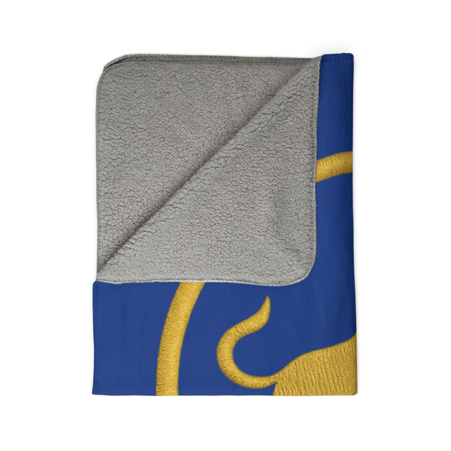 Premium Sherpa Fleece Blanket - Dark Blue with Golden Ring 60x80 Throw by TheBullThread