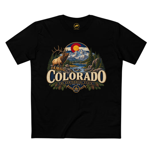 Colorado Elk Mountain Graphic Tee, Rocky Mountain Vintage Shirt, Centennial State Outdoor Wildlife T-Shirt, Colorado Adventure Gift.