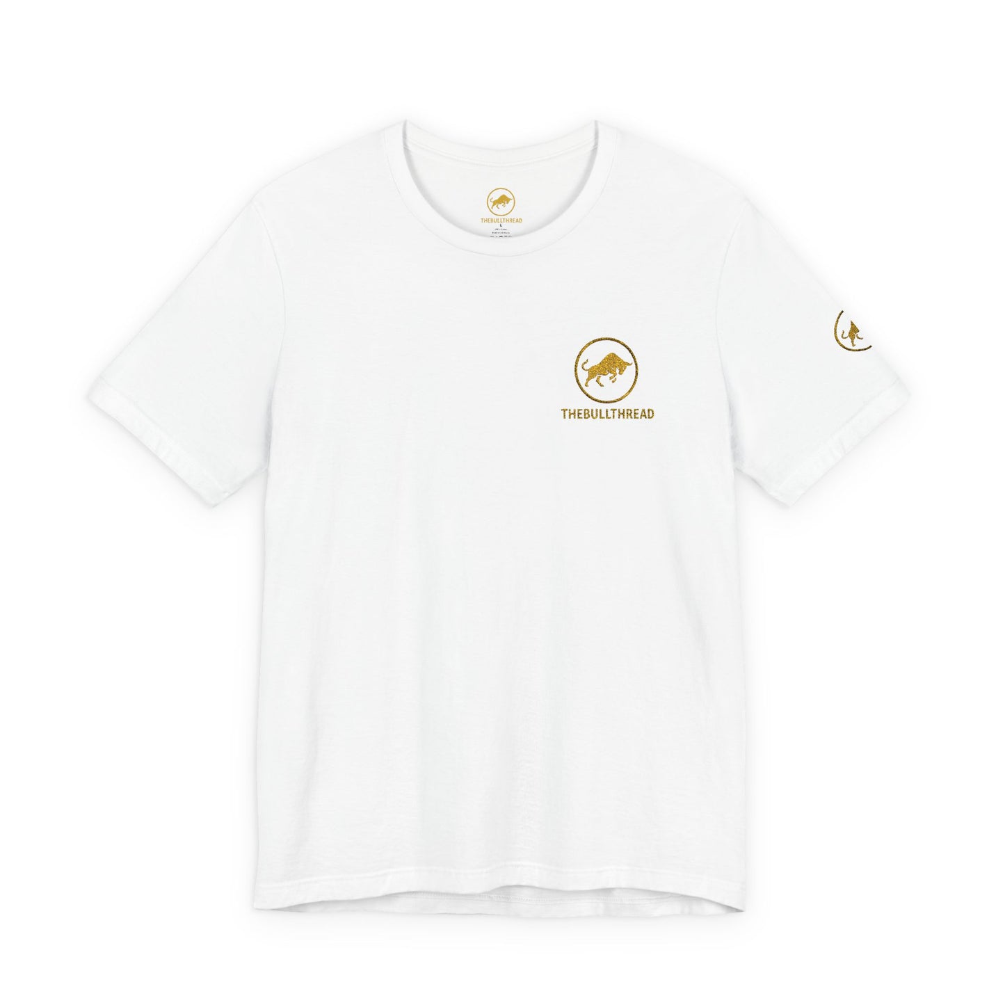 Classic Embroidered Tee - Premium Gold Bull Ring Logo by TheBullThread