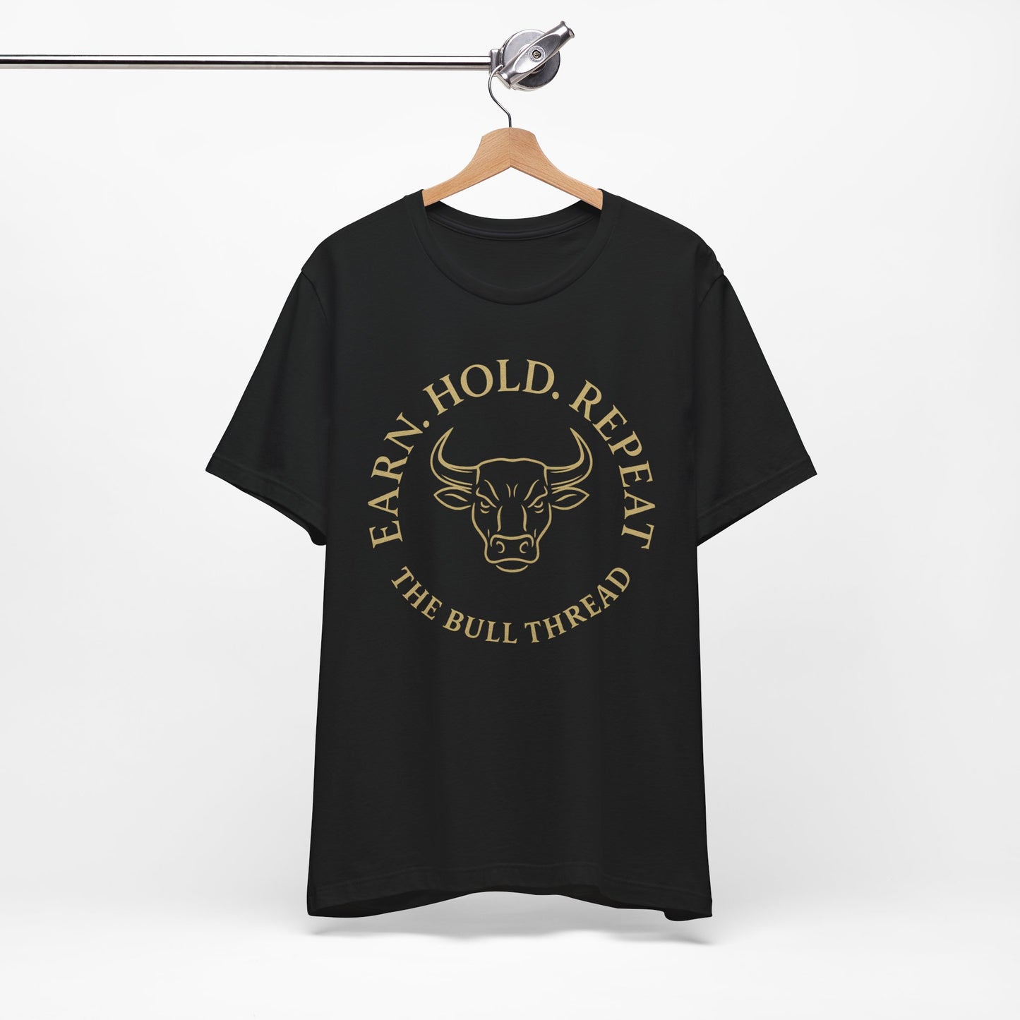 Premium Crypto Investor Tee - Earn Hold Repeat Emblem by TheBullThread