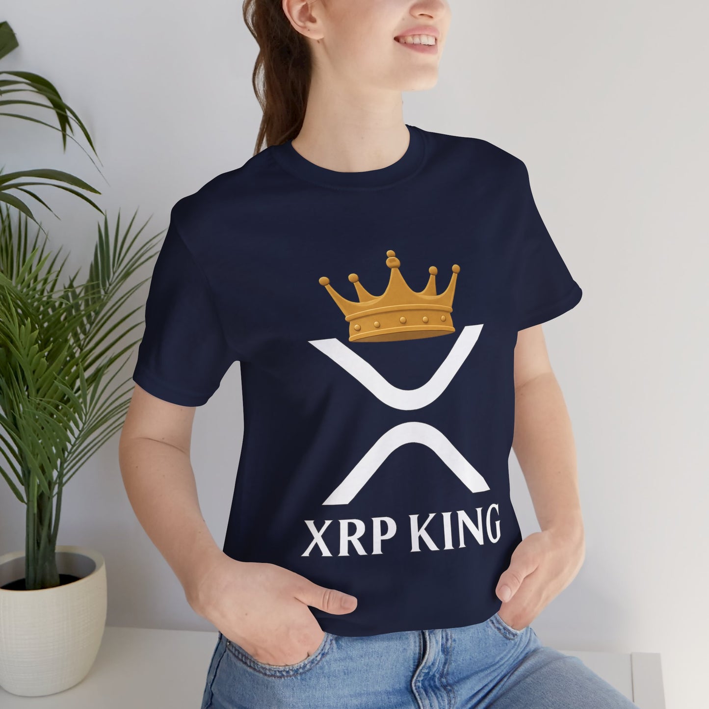 Premium XRP Crypto T-Shirt - XRP King Crowned Royalty Design by TheBullThread