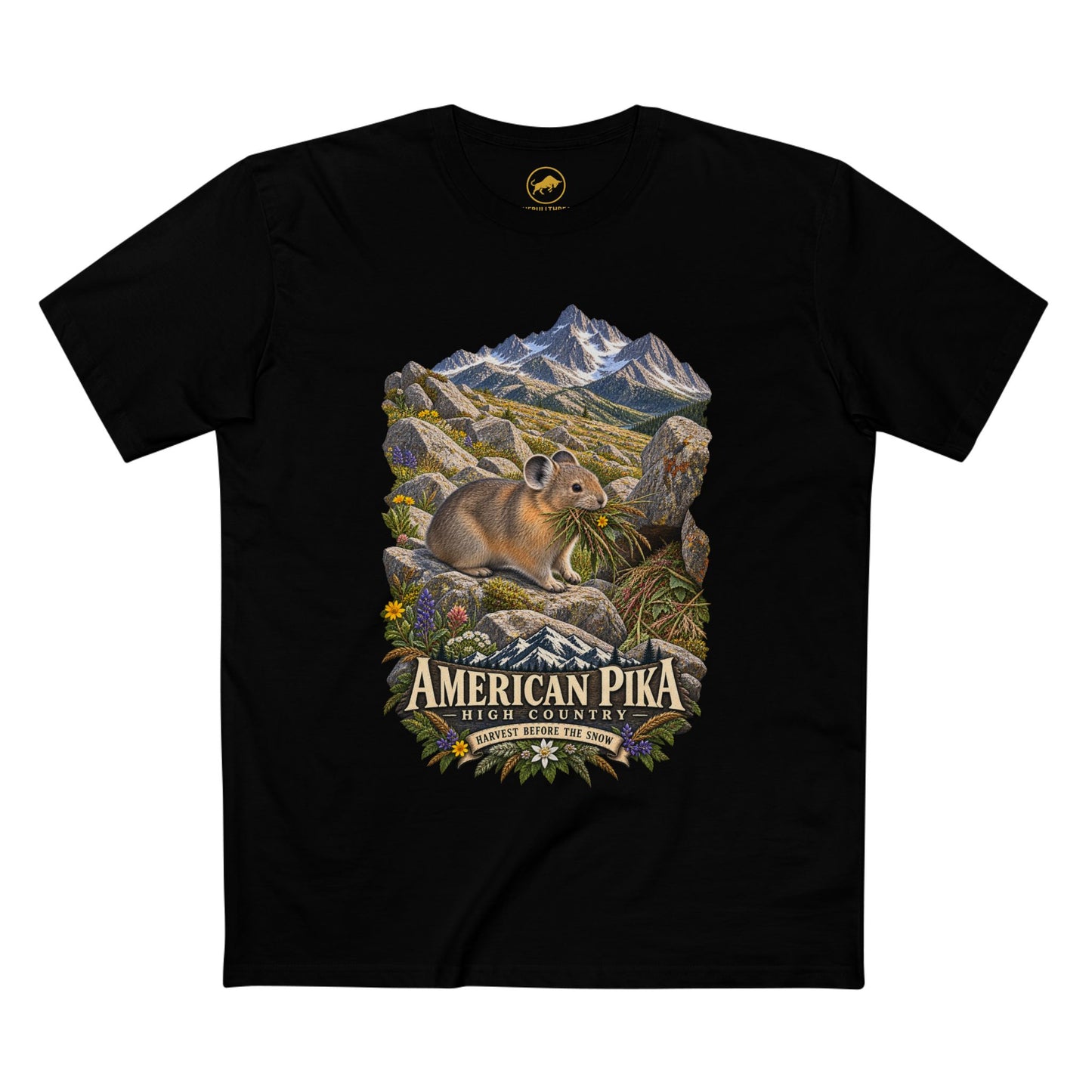 American Pika Shirt, Rocky Mountain Wildlife Tee, Alpine Hiking Graphic T-Shirt.